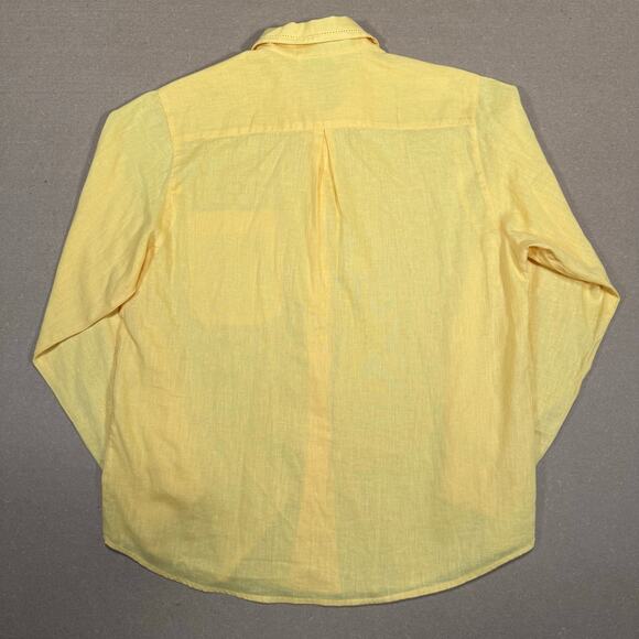 Vintage Yellow Linen Cotton Button Up Shirt Women’s 8 (M) Made in Hong Kong 80s - Picture 6 of 8